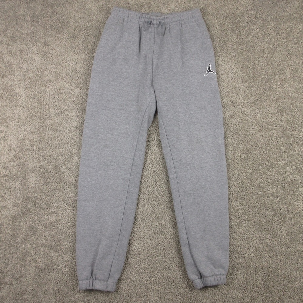 Air Jordan Sweatpants Boys Large (12-13) Gray Jump Man Fleece Joggers Nike